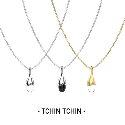 TCHINTCHIN 梦境花园系列 小号复古郁金香吊坠S925银项链日常百搭