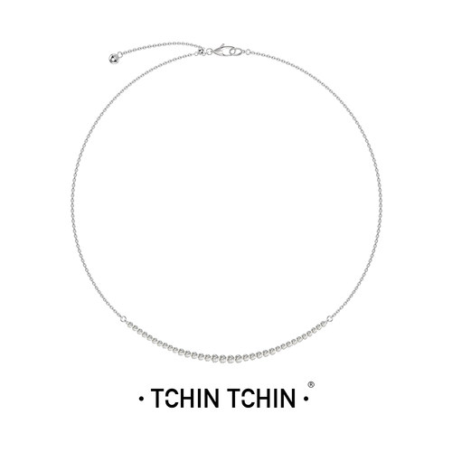 TCHINTCHIN DailyWear系列 超闪微笑银珠锁骨链
