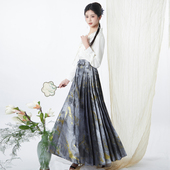 织金纱面夏季 长裙女 2025大码 长款 流银之砂 汉服马面裙银色新品