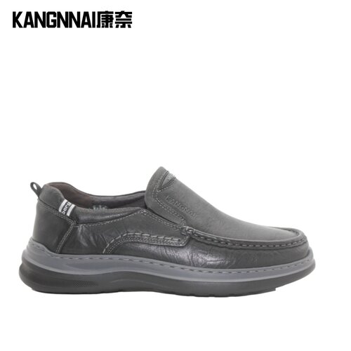 牛皮面料轻底商务休闲圆头男鞋