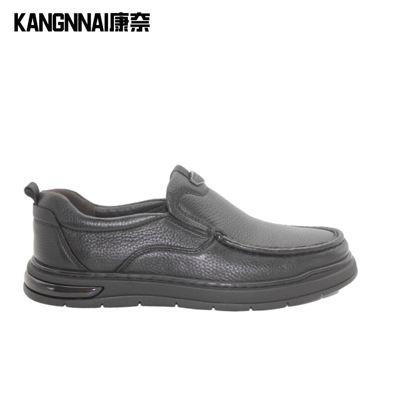 羊皮面料厚底舒适圆头男鞋