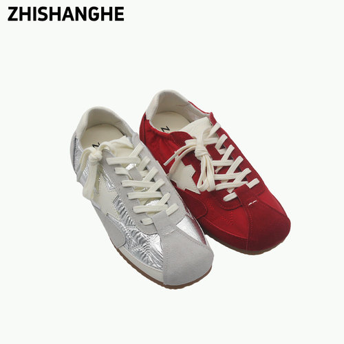 致尚禾真皮复古德训鞋女轻便