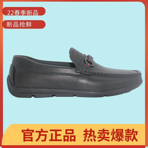 康奈男鞋2022春季新品透气商务休闲真皮豆豆芏百搭套脚软底软皮鞋