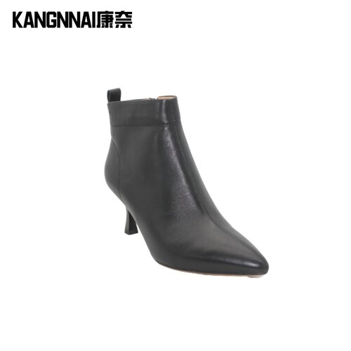 走路不累脚尖头中跟舒压科技女靴