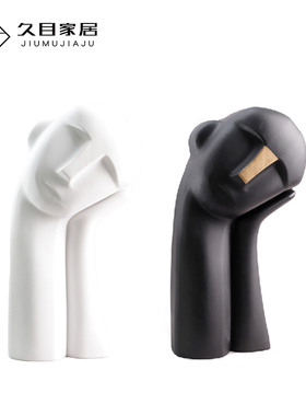 欧式风白色摆件软装饰品人像雕塑