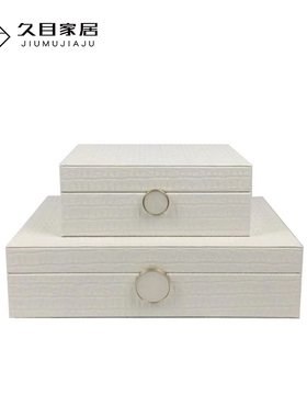 样板房卧室衣帽间白色摆件首饰盒