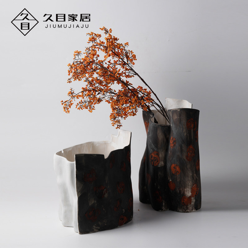 手绘花瓶客厅桌面装饰品插干花器