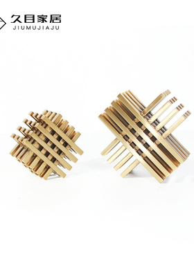 几何井字形摆件客厅装饰品金属