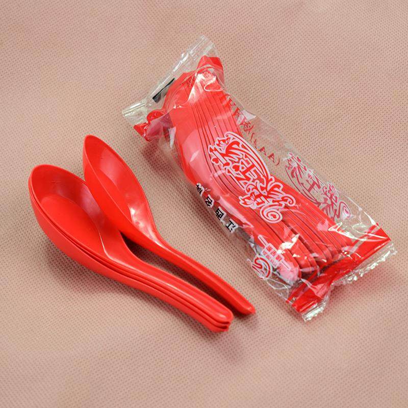 一次性勺子大红色调羹加厚家用结婚酒席婚庆塑料喜字汤匙甜品饭勺,餐饮具,一次性勺子/叉子,淘宝优惠券,粉丝福利购,淘宝优惠卷