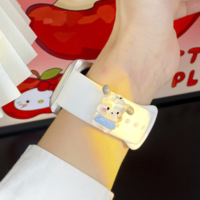 适用苹果iwatch表带装饰扣苹果硅胶表带可爱卡通表扣钉装饰配件