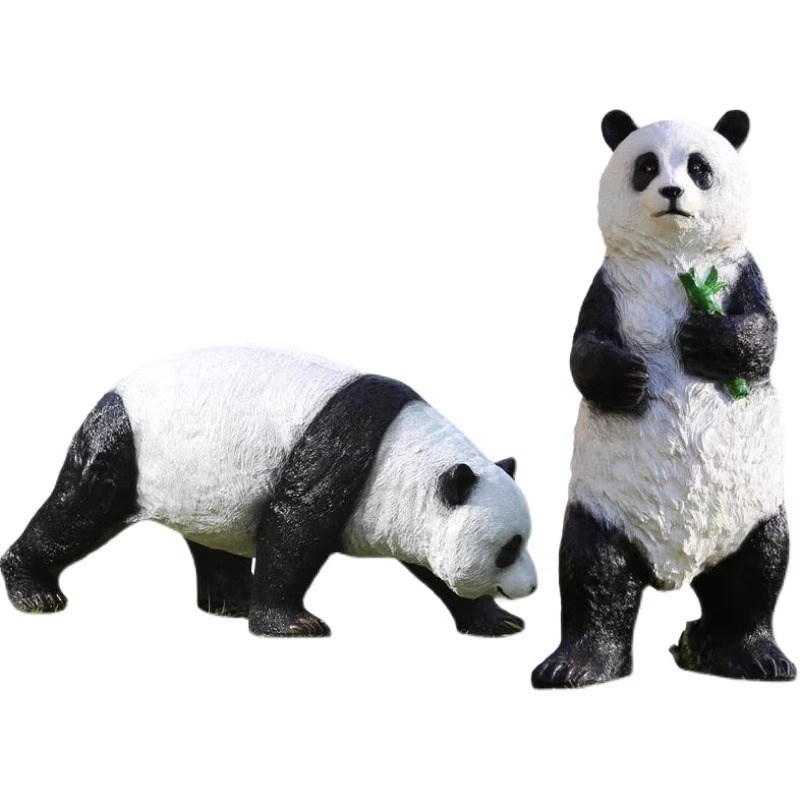 速发树脂玻璃钢熊猫动物雕塑工艺户外园林庭院幼儿园家居装饰摆件