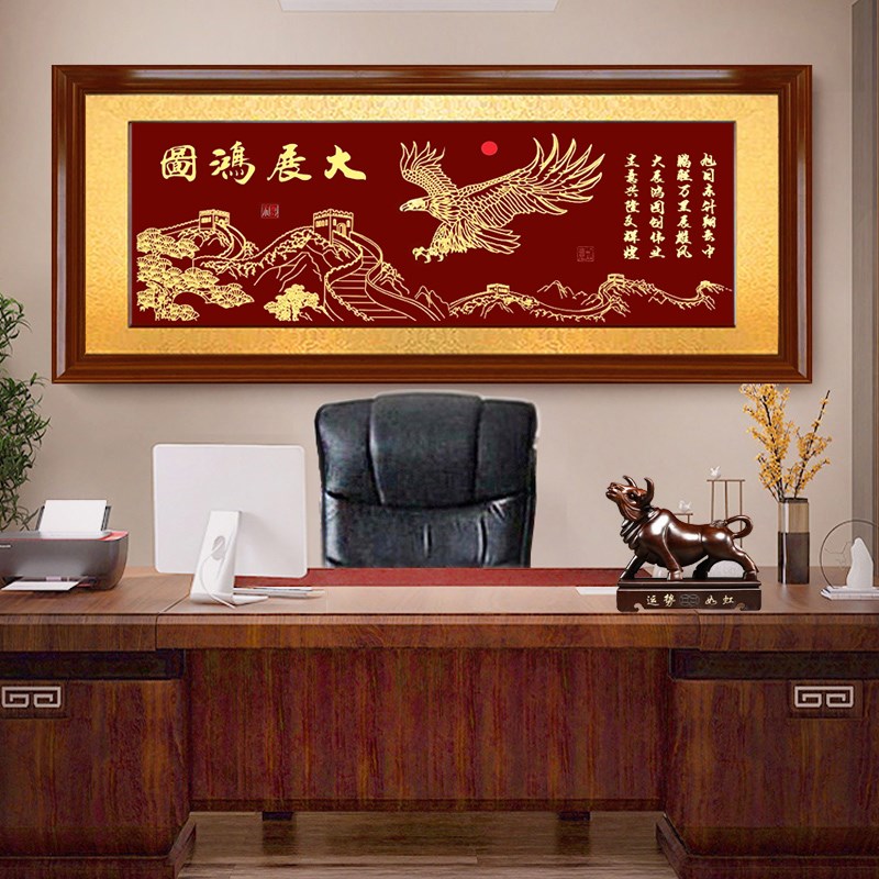 速发大展鸿图纯手工雕刻实木牌匾木刻字画企业公司办公室开业送礼