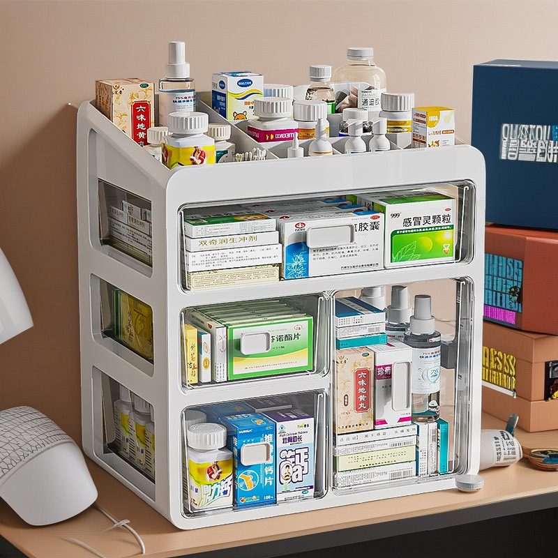 医药箱多层大容量透明抽屉式收纳箱家用学生宿舍药物品多层医疗箱