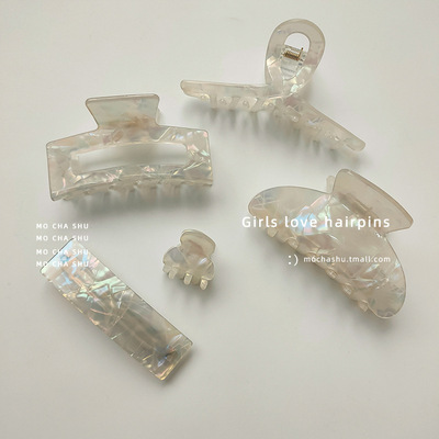 东大门醋酸法式复古人鱼色发夹