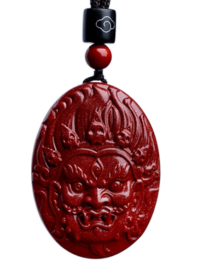 原矿朱砂大黑天吊坠女财神项链男挂件本命年守护神官方旗舰店正品