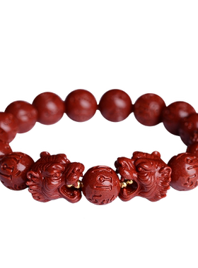 正品保真原矿朱砂虎头手链女本命年六字真言生肖手串男士饰品礼物