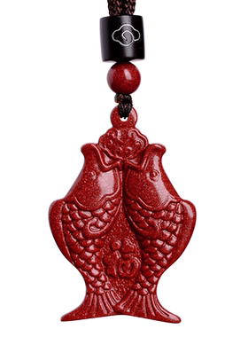 朱砂吊坠女款好运锦鲤钥匙扣挂件