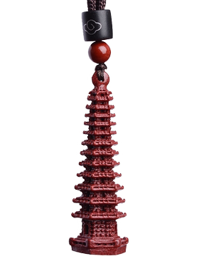 正品原矿朱砂十三13层文昌塔小吊坠男女书包挂件学生项链上岸礼物