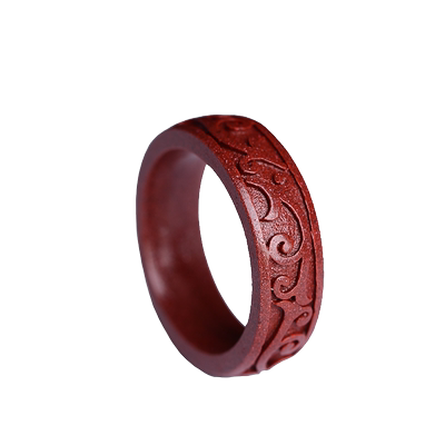 正品原矿朱砂龙凤呈祥戒指女款高含量紫金砂本命年指环男饰品礼物