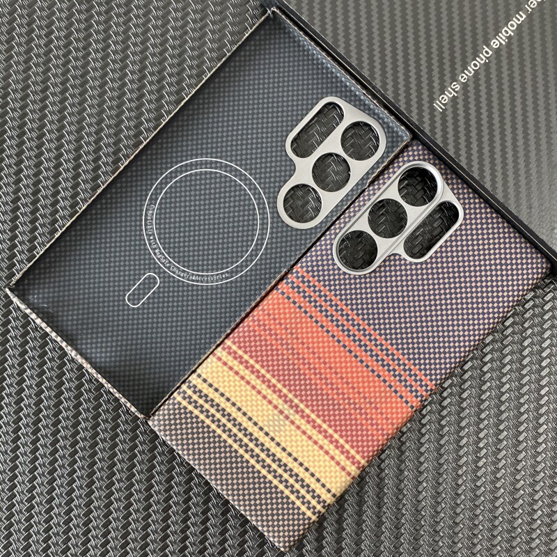 适用新款三星s25ultra凯夫拉手机壳磁吸全包s24u碳纤维超薄防摔保护套磨砂商务潮牌正品芳纶23u散热防滑硬壳