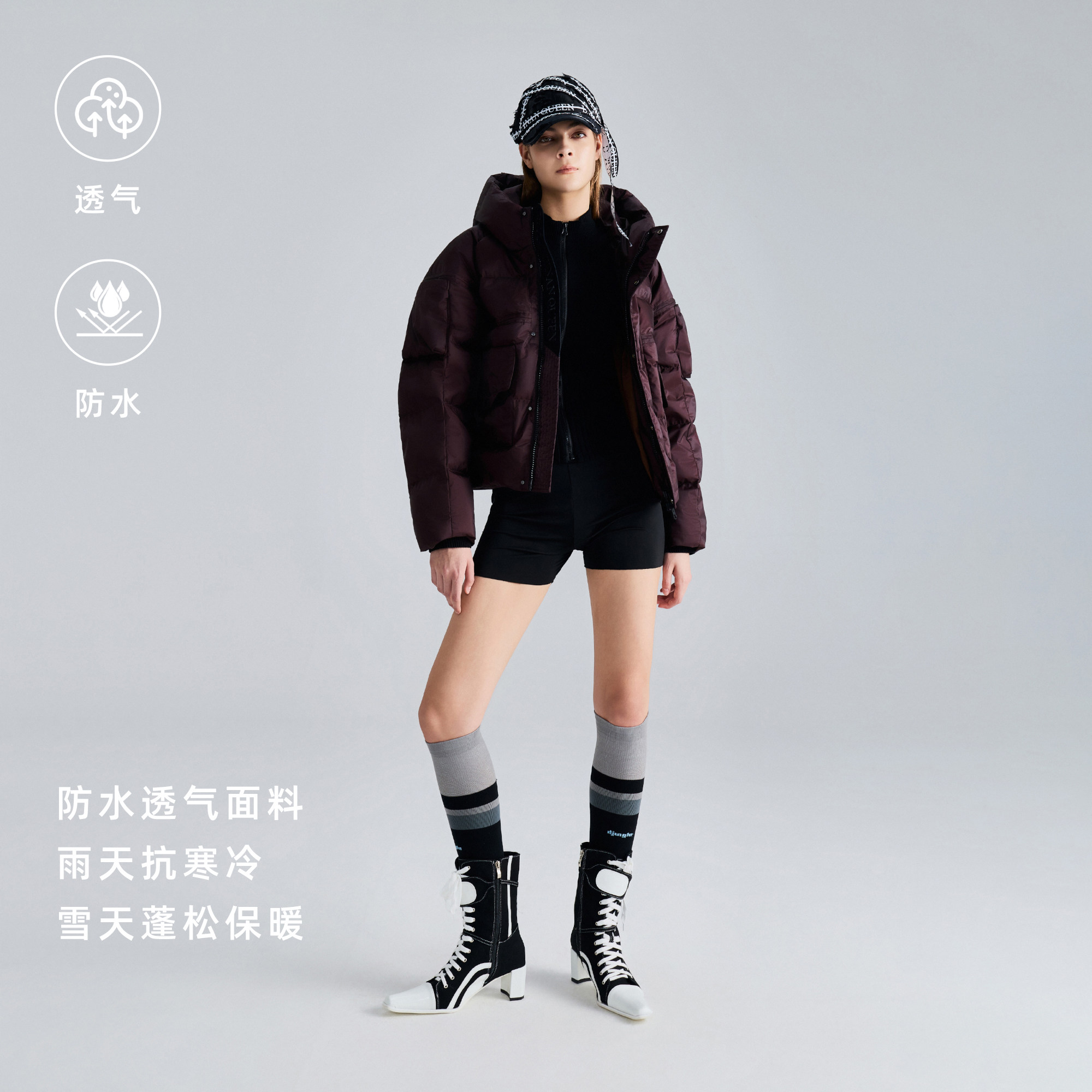 D.MARTINAQUEEN咖啡色羽绒服