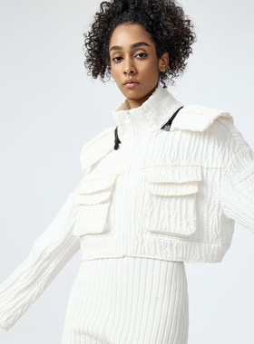 D.MARTINANQUEEN奥感N系列2025秋立领短外套女运动休闲设计感上衣