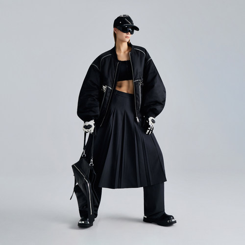 D.MARTINA QUEEN奥感N系列小众设计师款拼接宽松街头派克服女2026