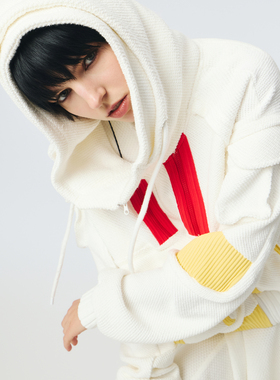 D.MARTINANQUEEN奥感N系列2025秋季连帽短外套女运动休闲拼色上衣