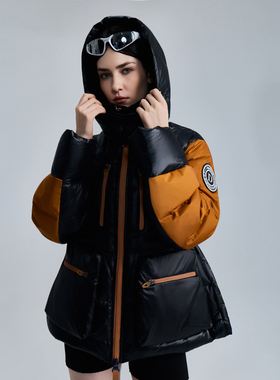 D.MARTINA QUEEN加厚羽绒服女2025冬季户外鹅绒服防寒服外套女