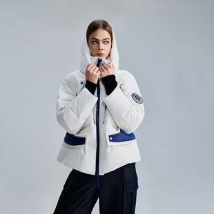 D.MARTINA 外套 QUEEN奥感N系列拼接轻薄鹅绒服女2025冬新款