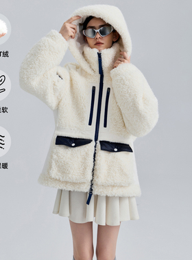 D.MARTINA QUEEN奥感冬日暖曦绒系列 毛绒外套冬季新款加厚棉服女