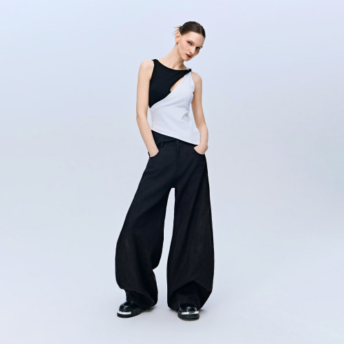 D.MARTINA QUEEN奥感N系列2026夏季新款休闲运动拼色无袖T背心T恤