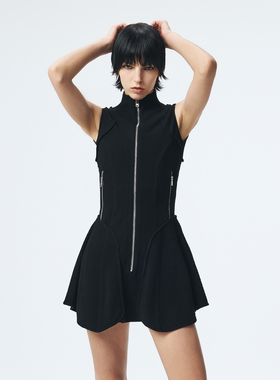 D.MARTINANQUEEN奥感N系列运动风收腰连衣裙女夏无袖网球裙连身裙