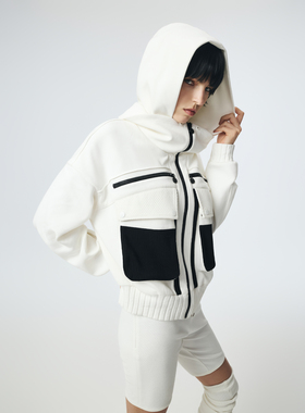 D.MARTINAN QUEEN奥感N系列2025秋季连帽针织外套女 开衫休闲上衣