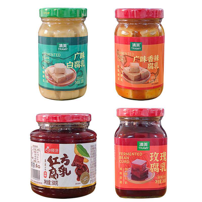 直供清美玫瑰腐乳香辣腐乳风味特产红方豆腐乳微甜红腐乳配粥咸下