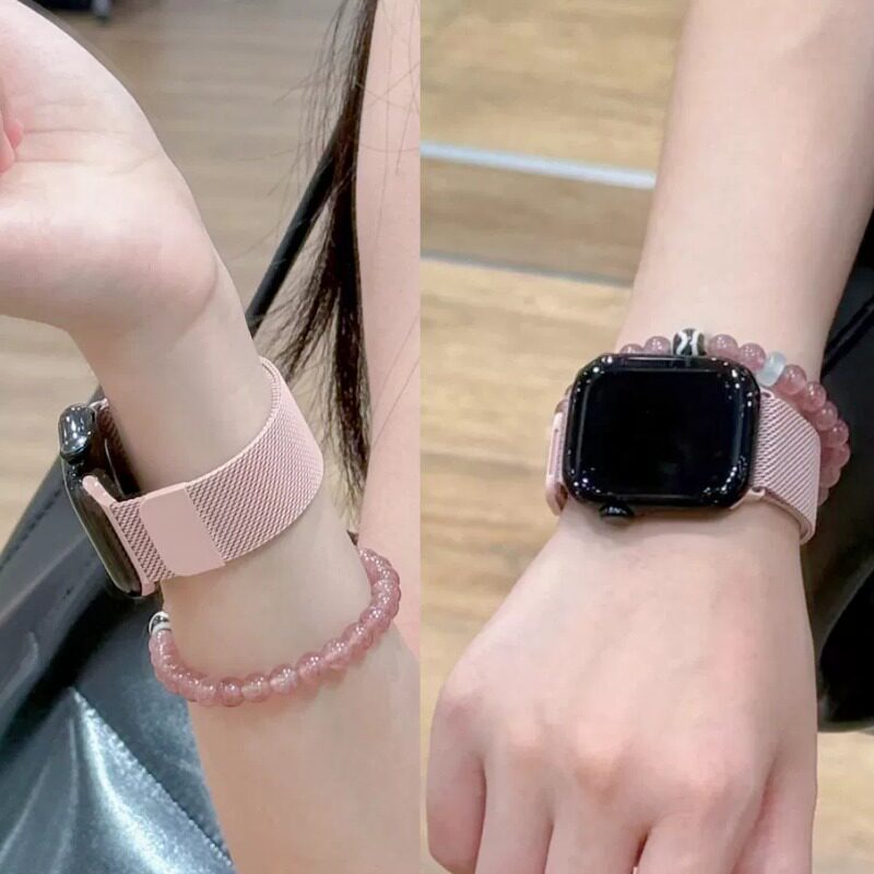 粉色米兰尼斯适用iwatch12手表图片