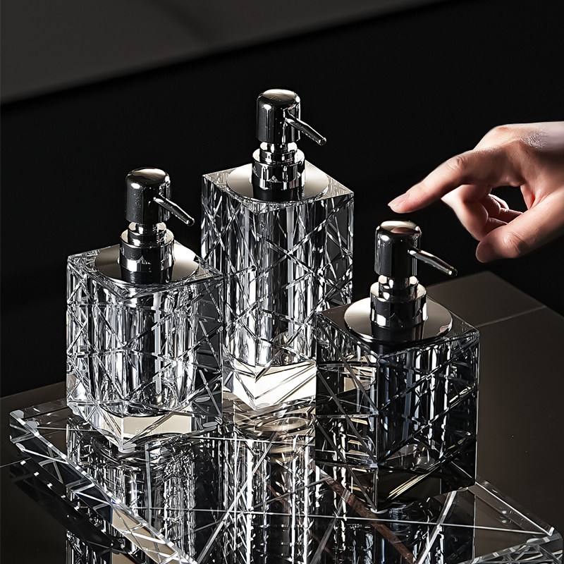 奢华水晶乳液瓶别墅样板房酒店卫浴洗手液洗发水沐浴露按压分装瓶