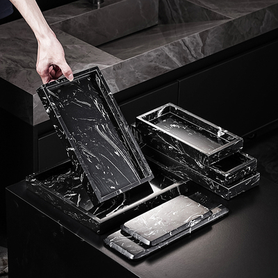 酒店风卫生间洗漱台面置物架托盘