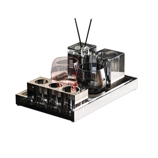 高级水晶牙刷架五星级酒店轻奢现代风洗漱套装桌面电动牙刷置物架