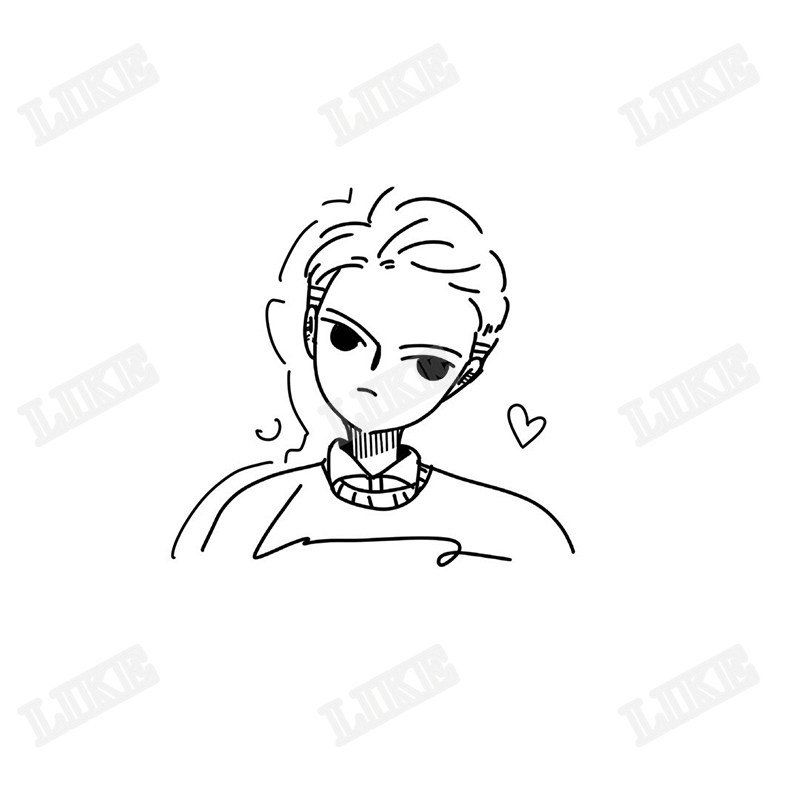 头像q版卡通简笔画情侣头像简约线条设计漫u画定制照片手绘