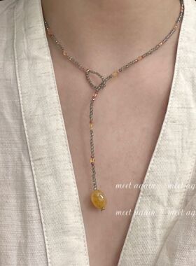 Meet again 落满枝 新中式民族风手作串珠项链复古锁骨链