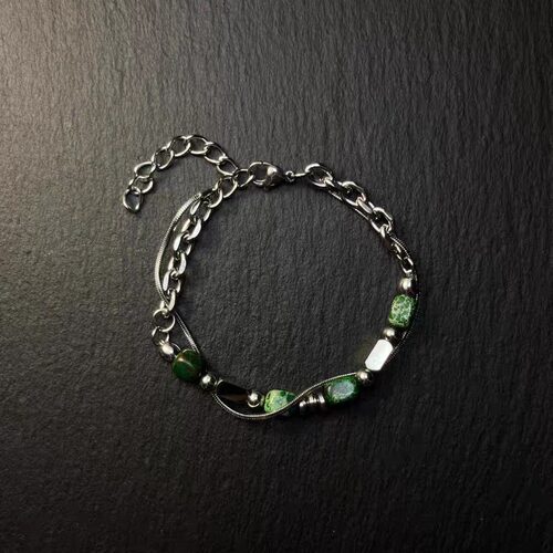Vintage古着 Green natural stone splicing绿色拼接手链
