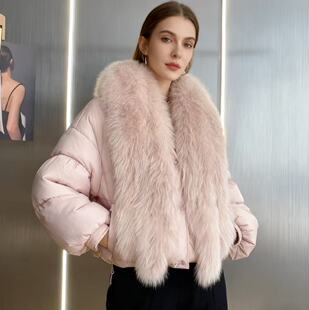 HH服装HH2025新款狐狸毛皮草外套女鹅绒羽绒服洋气年轻中长款显瘦