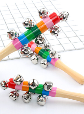 婴儿摇铃 七彩虹木制手摇铃WD01婴幼儿宝宝玩具0-3岁地摊玩具