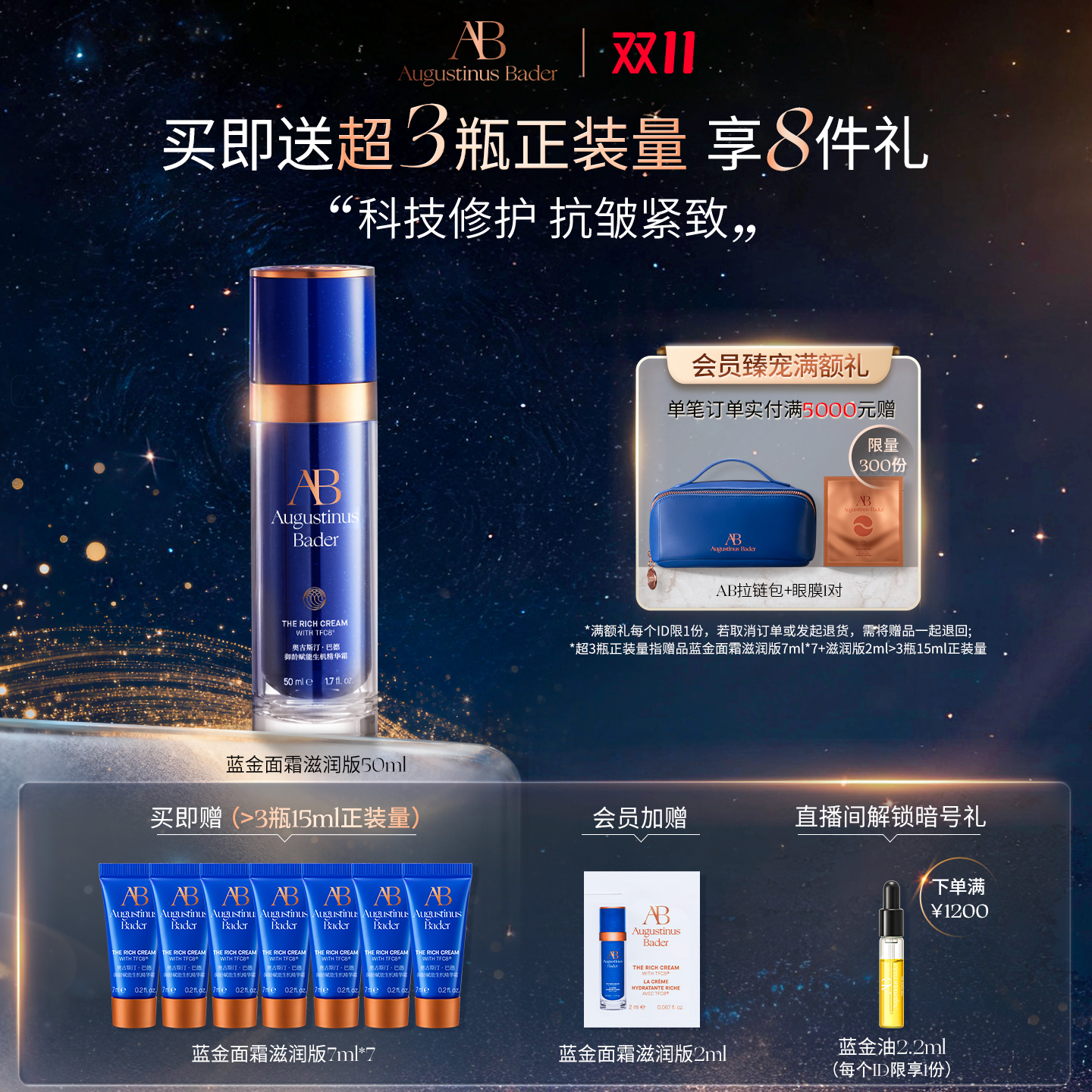 AB蓝金面霜抗皱紧致乳液