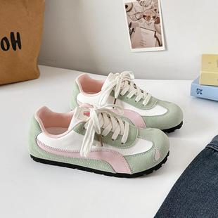 美式复芭蕾古红色甘5德训鞋女202新款春季闲板运动鞋35阿2休8