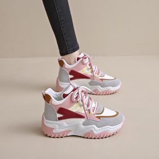 透气版 新款 高秋帮运高动鞋 子女百搭厚底韩增休闲老爹鞋 季 潮鞋 女鞋