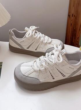 大头德阿训鞋女新20259款复古帆布鞋厚底搭甘鞋-675