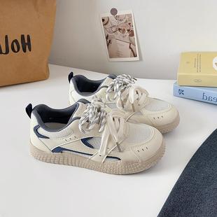 古板鞋德训鞋网女复平底时尚面女款2025新夏季薄款透-6872