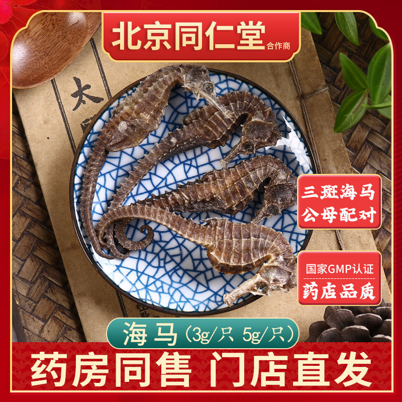 京皖 三斑海马干货 中药饮片 中医馆中药材抓配 北京同仁堂合作商